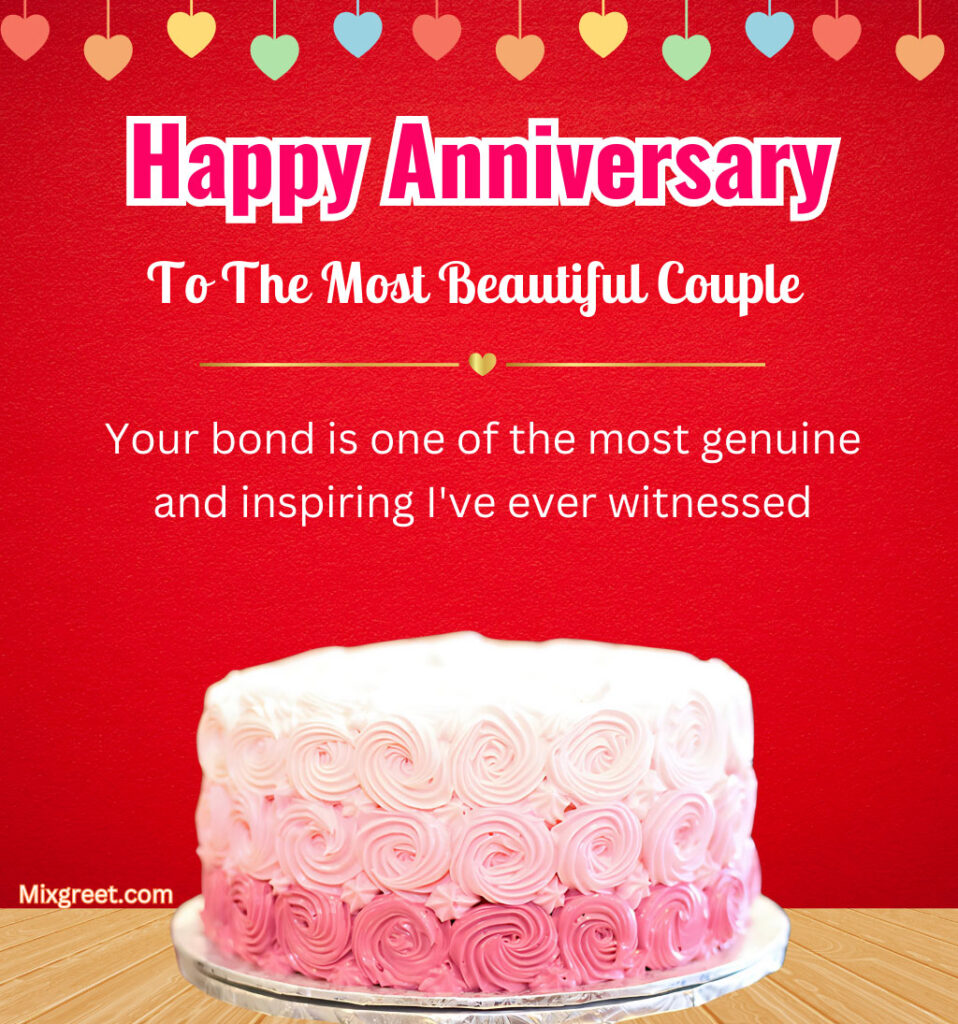 Happy Wedding Anniversary Quotes for Friend with Cake