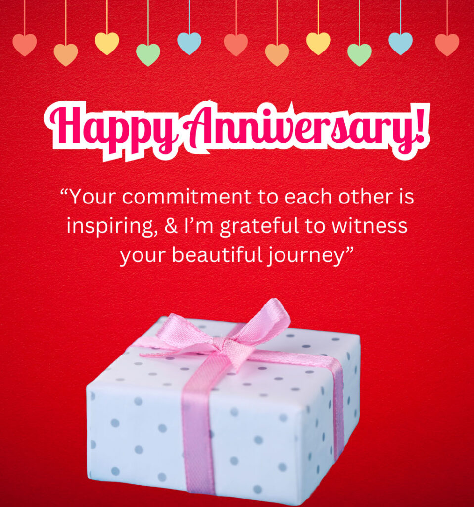 Happy Anniversary Quotes for Friend with Gift box