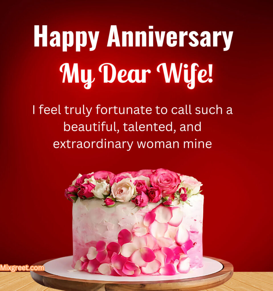 Happy Anniversary Quotes for Wife With Beautiful Cake