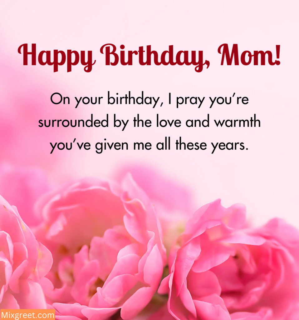 Birthday wishes for Mom with rose flower