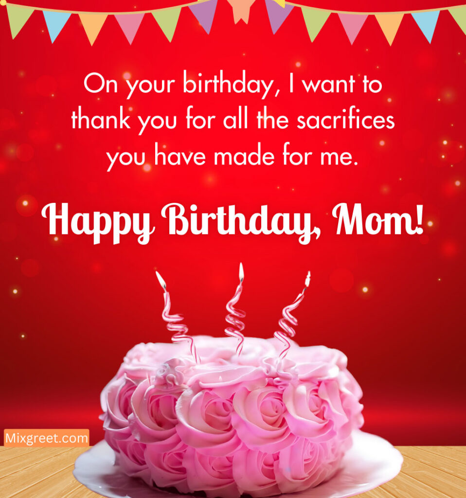 Mother Birthday wishes with cake