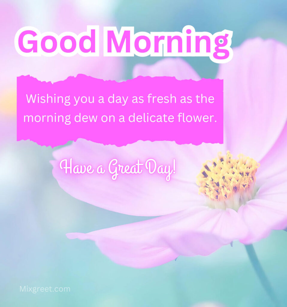 Good Morning Pink Flowers Wishes