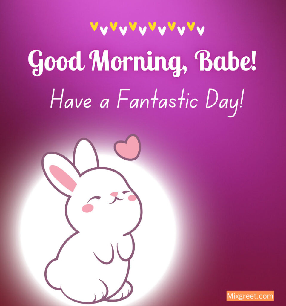 Good Morning My Love With Cute Loving Bunny