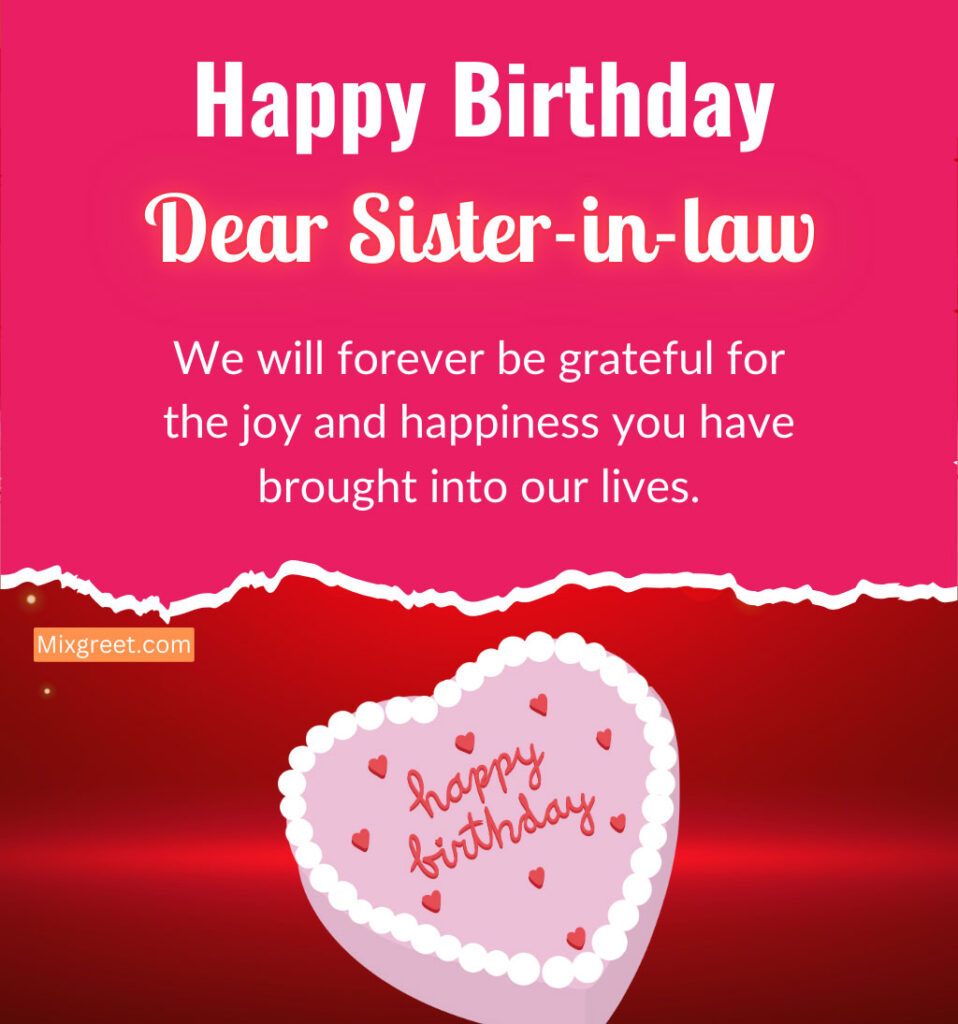 Sister-in-law Birthday Wishes with Love Cake