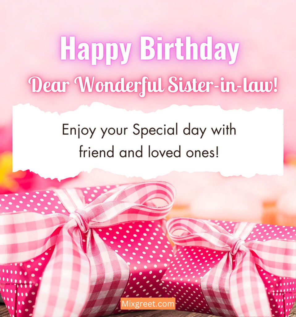 Birthday Wishes for Sister with With Gifts Box