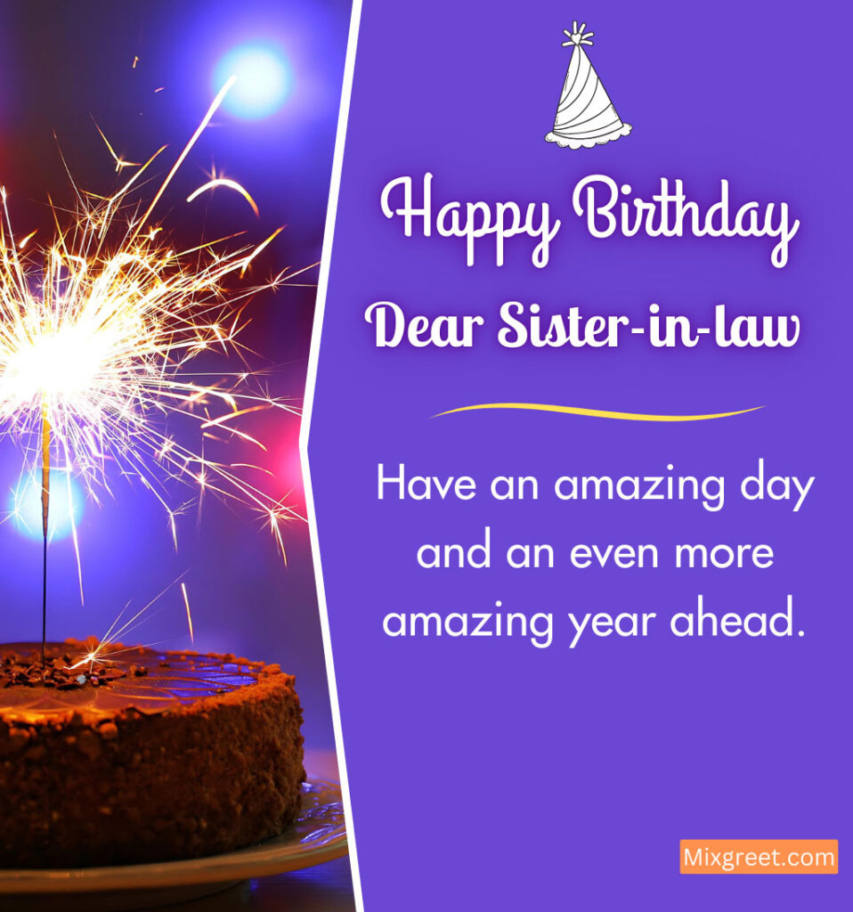 Happy Birthday Greetings for Sister in Law With a Sparkler Cake