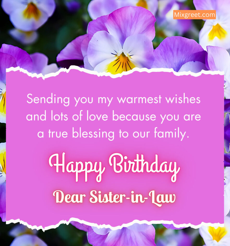 Birthday Quotes for Sister in Law with Flower Background