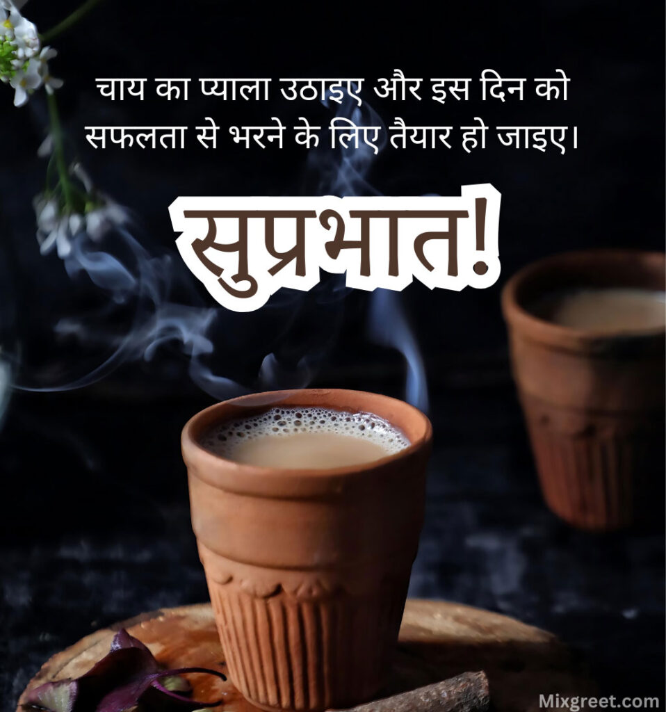 good morning hindi Images with chai