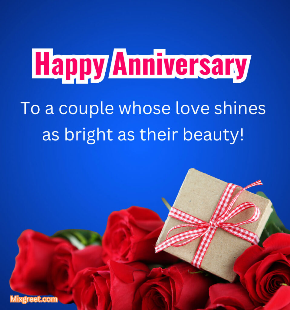 Marriage Anniversary Wishes for Friend with Rose and Gift