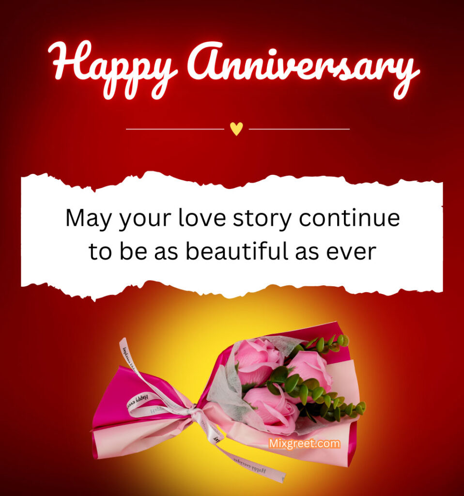 Marriage Anniversary Quotes for Friend with Flowers Bouquet