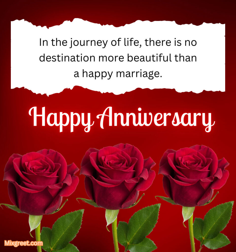 Love Quotes with Happy Anniversary wishes for Wife with roses