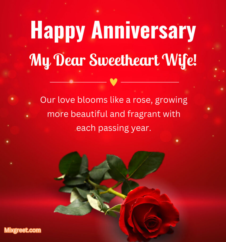 Happy Anniversary Quotes for Sweetheart Wife with Roses