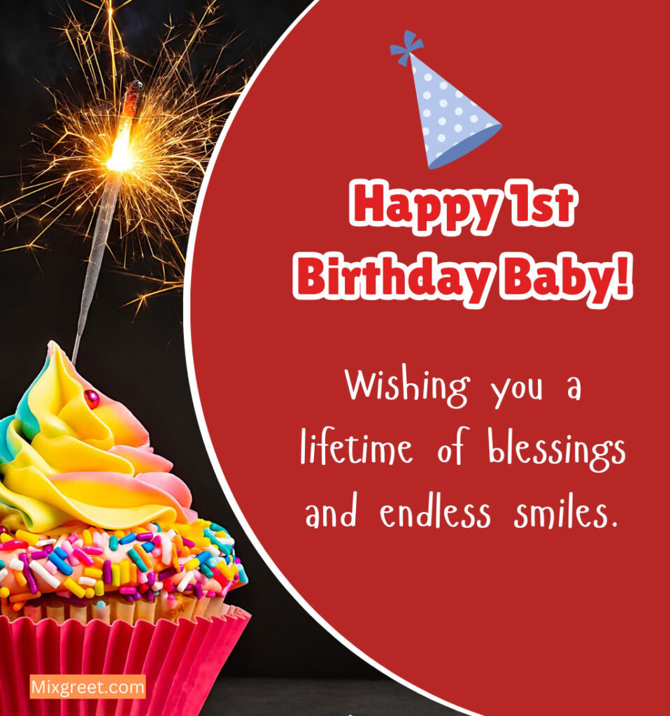 First Birthday Blessings Wishes Images for Baby