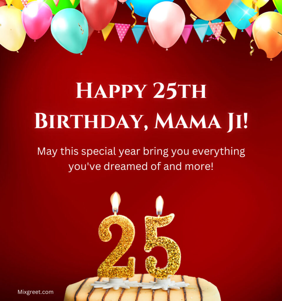 25th Happy Birthday wishes for mama ji