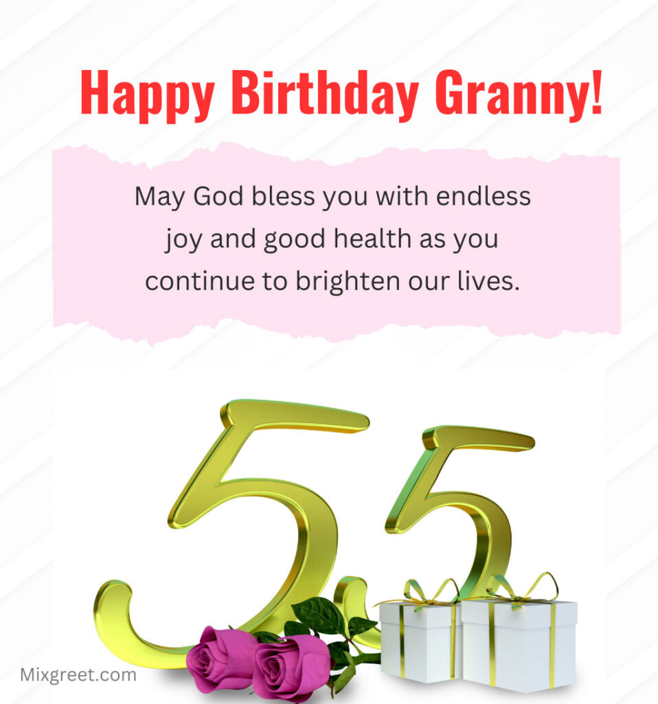 55th Birthday wishes for Grandma