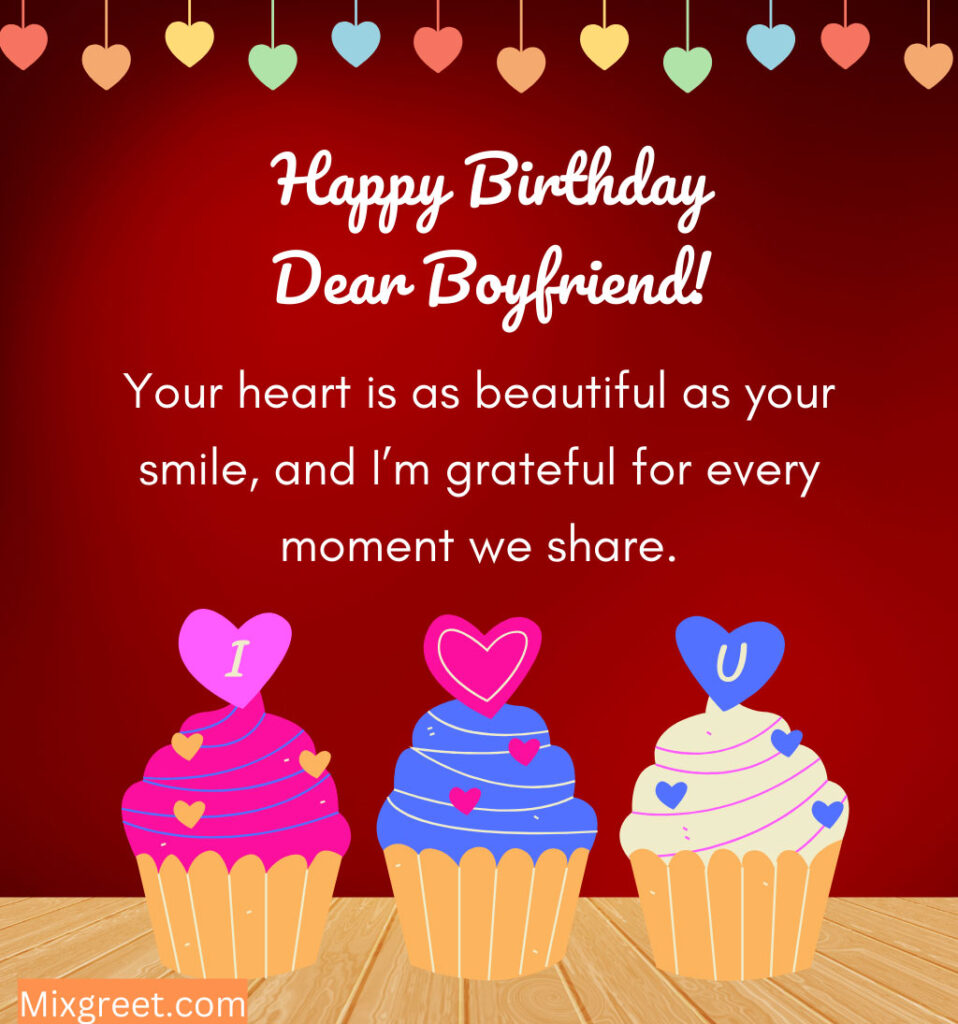 Happy Birthday Quotes for Boyfriend With I love You cake