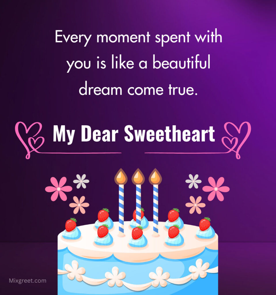 Happy Birthday Quotes for Boyfriend With cake