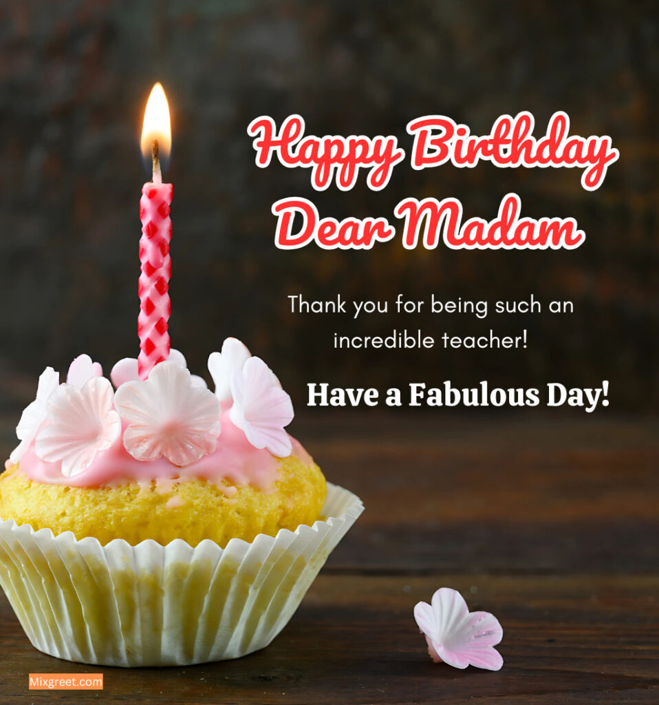 Happy Birthday Images for Madam with Cake