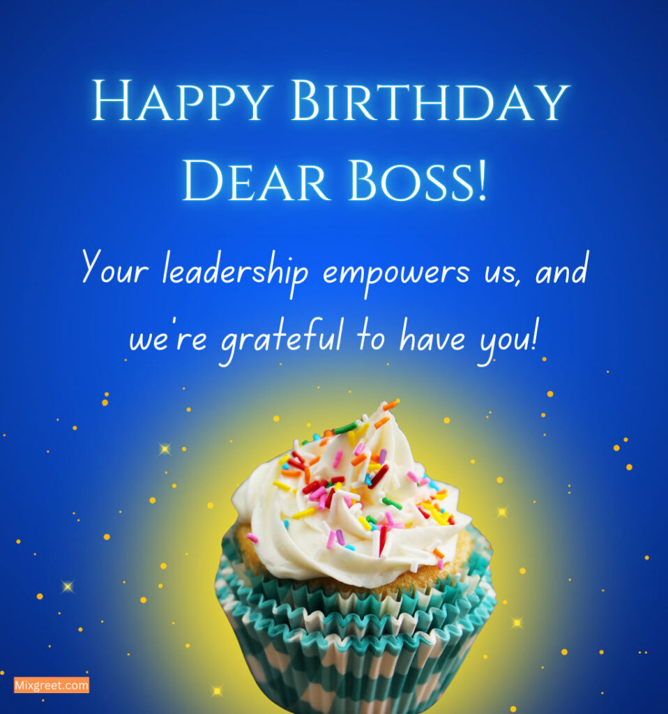 Birthday Wishes for Lady Boss With Cup Cake