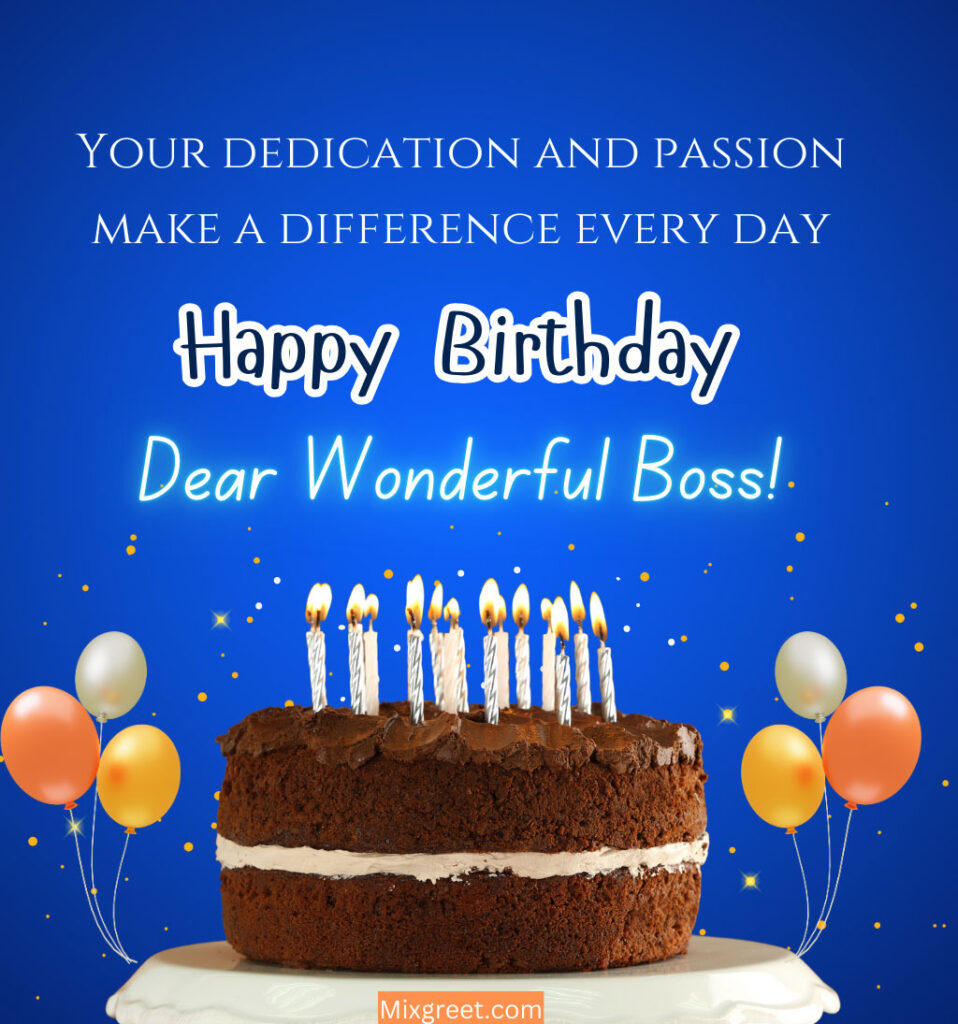 Happy Birthday Wonderful Boss Images with Cake