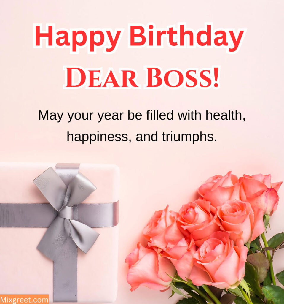 Birthday Wishes for Lady Boss With Flower