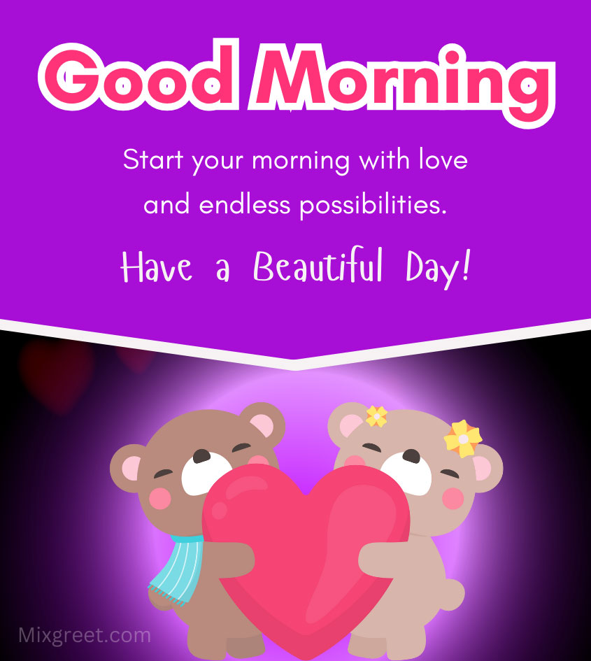 Love Teddy Bear with Good Morning Wishes