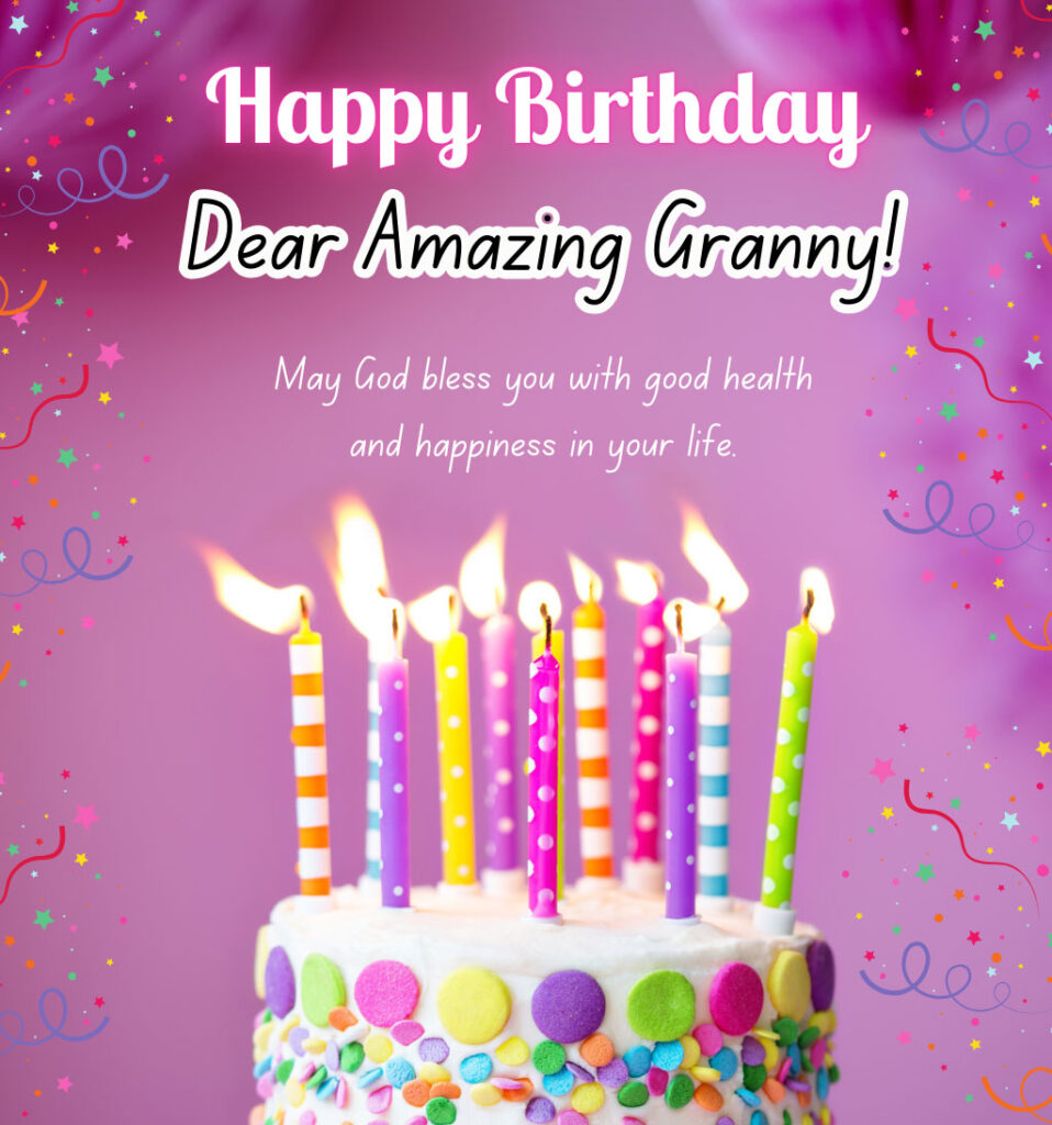 Happy Birthday Wishes for Grandma with Cake