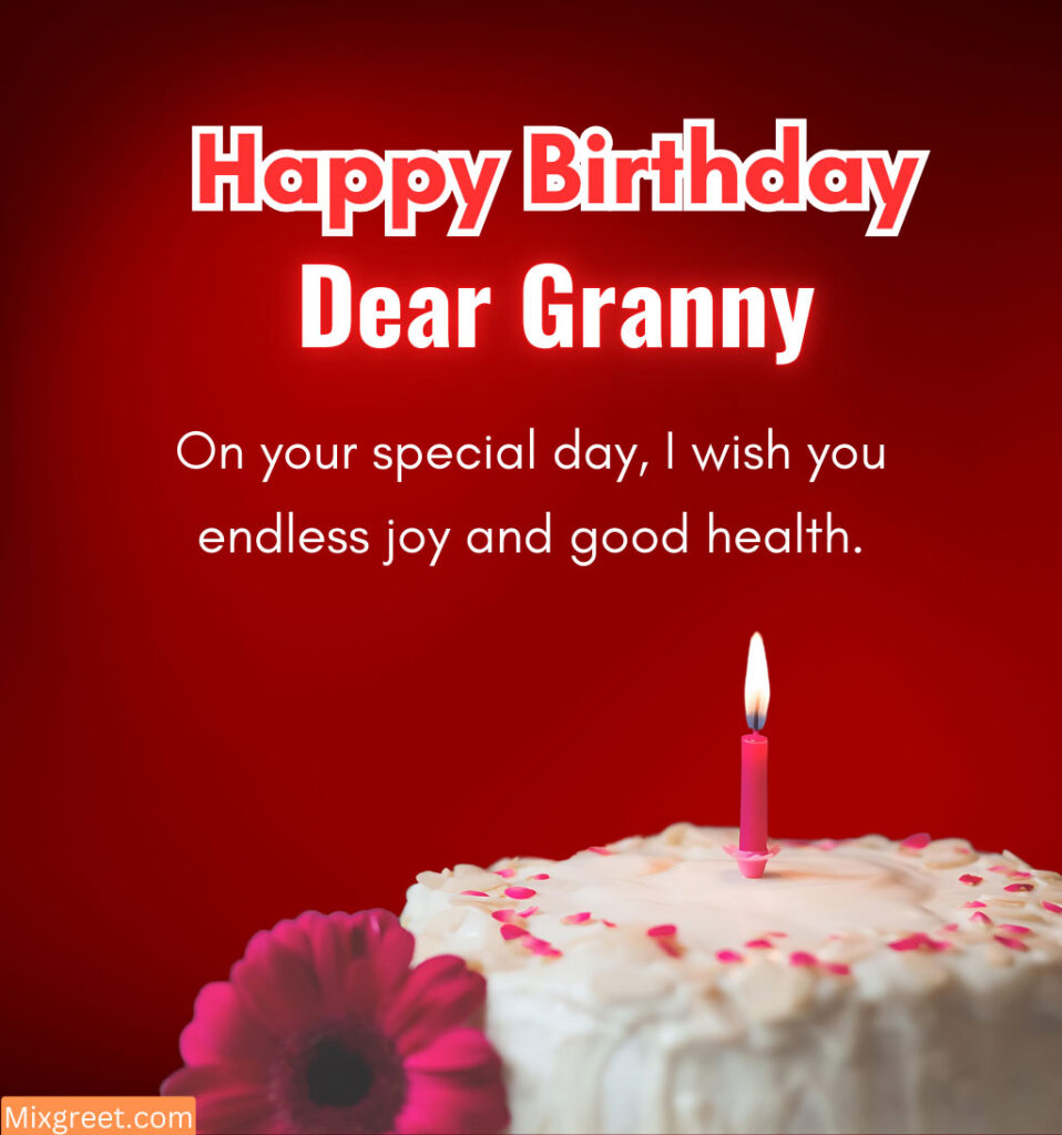 Happy Birthday Wishes for Granny with Cake