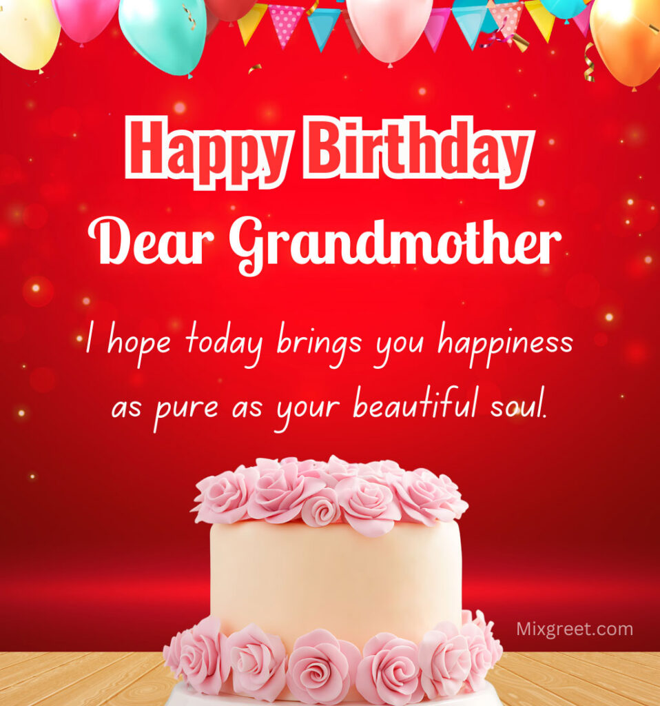 Happy Birthday Wishes for Grandmother with Cake