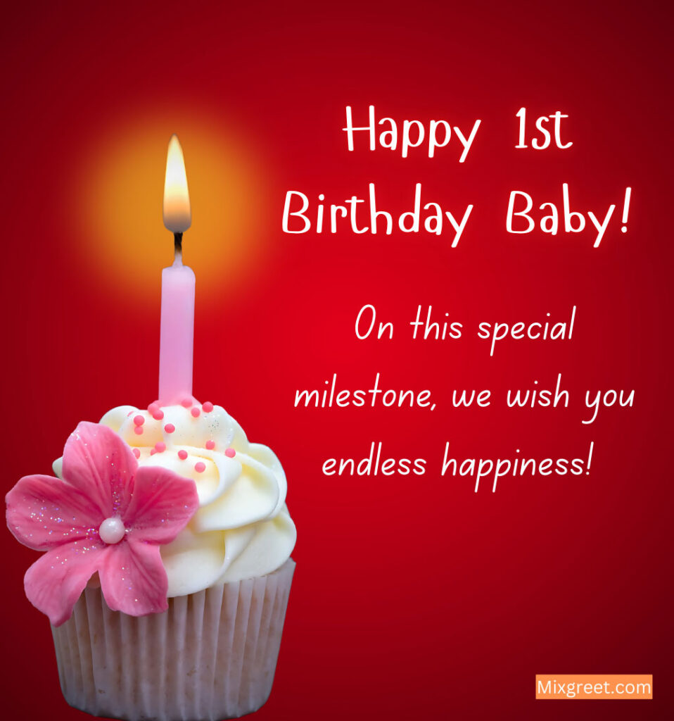 Blessing First Birthday Wishes Images for Baby