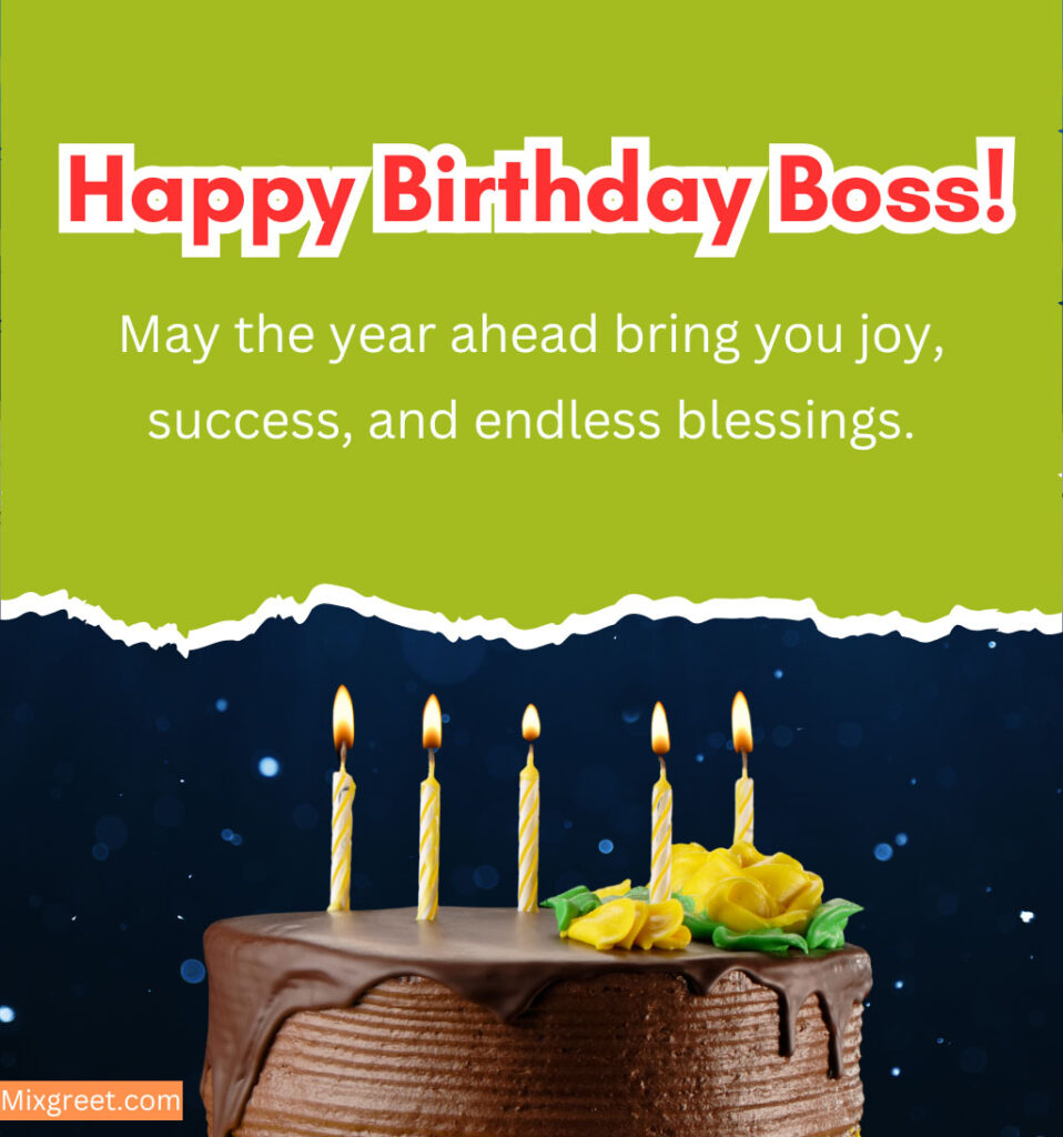 Birthday Wishes for Best Boss with cake