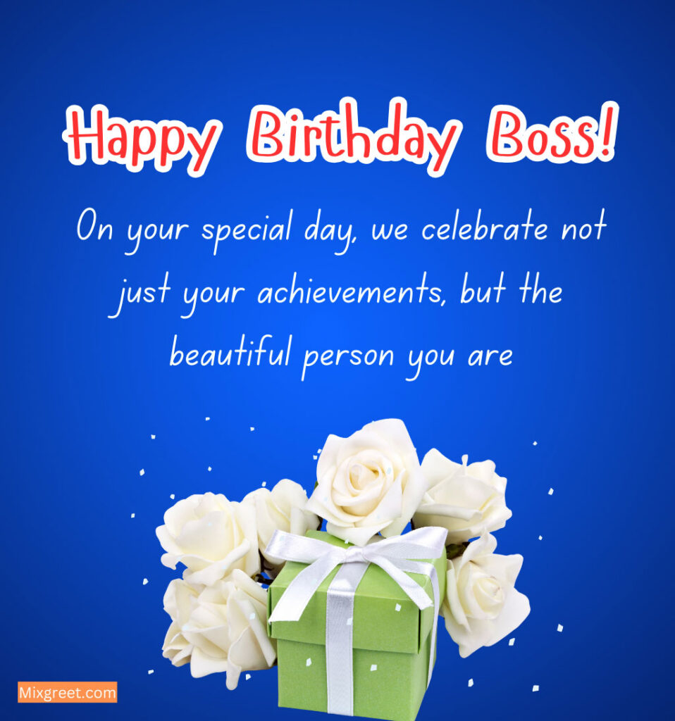 Happy Birthday Quotes for Boss with Flowers