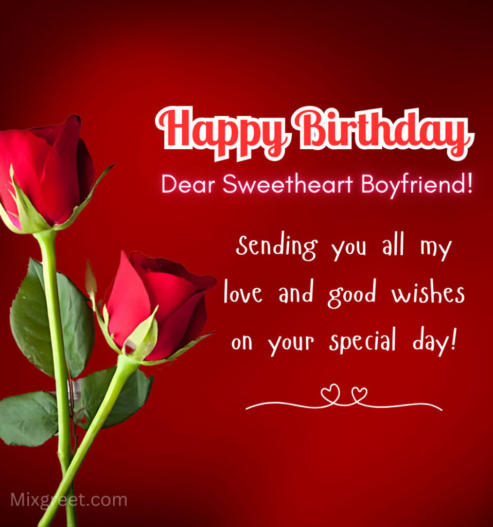 Happy Birthday Greetings Images for Boyfriend with Rose