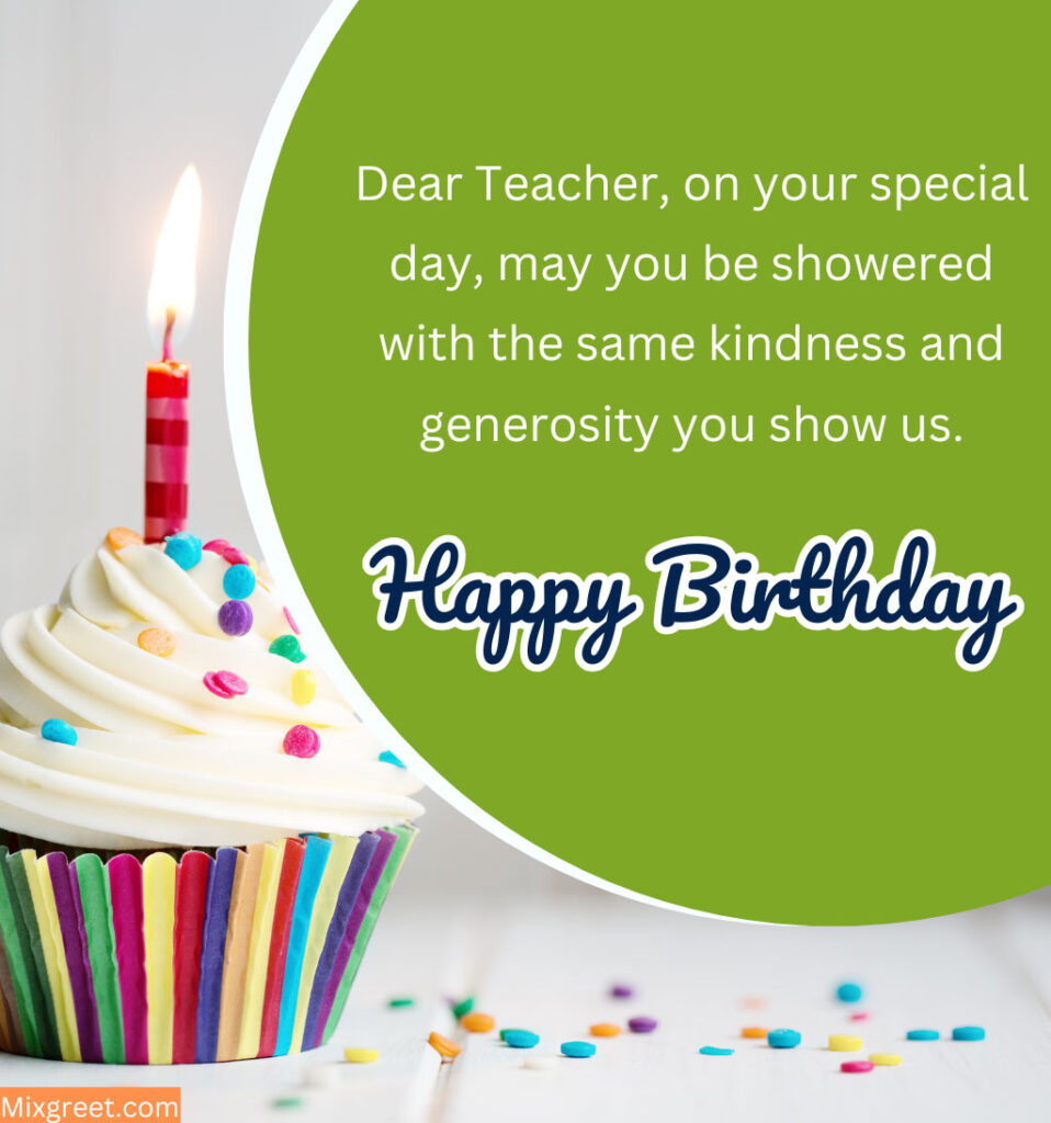 Happy Birthday Images for Teacher with Cake