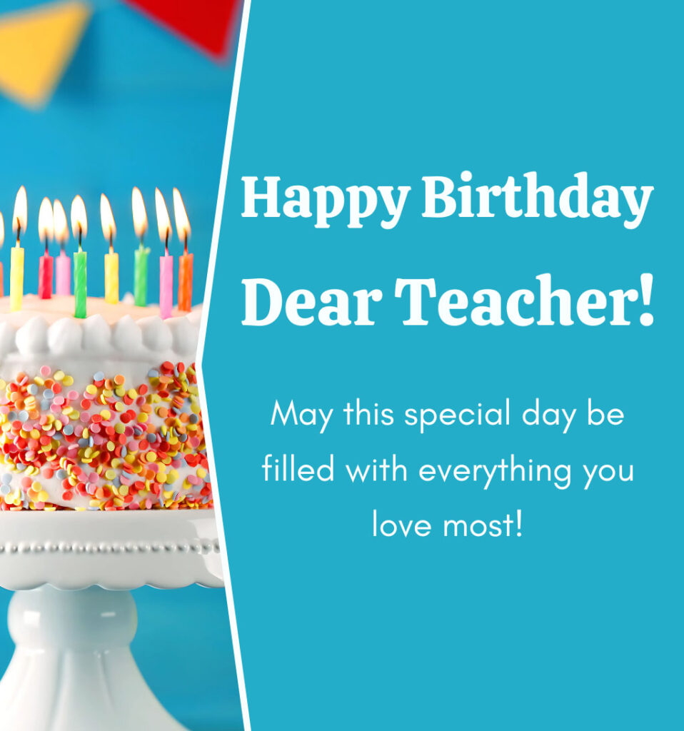 Happy Birthday Images for Teacher with Cake