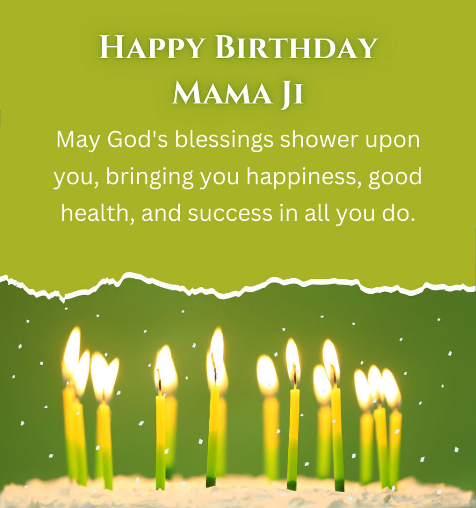 Birthday Quotes for mama ji with cake and candles