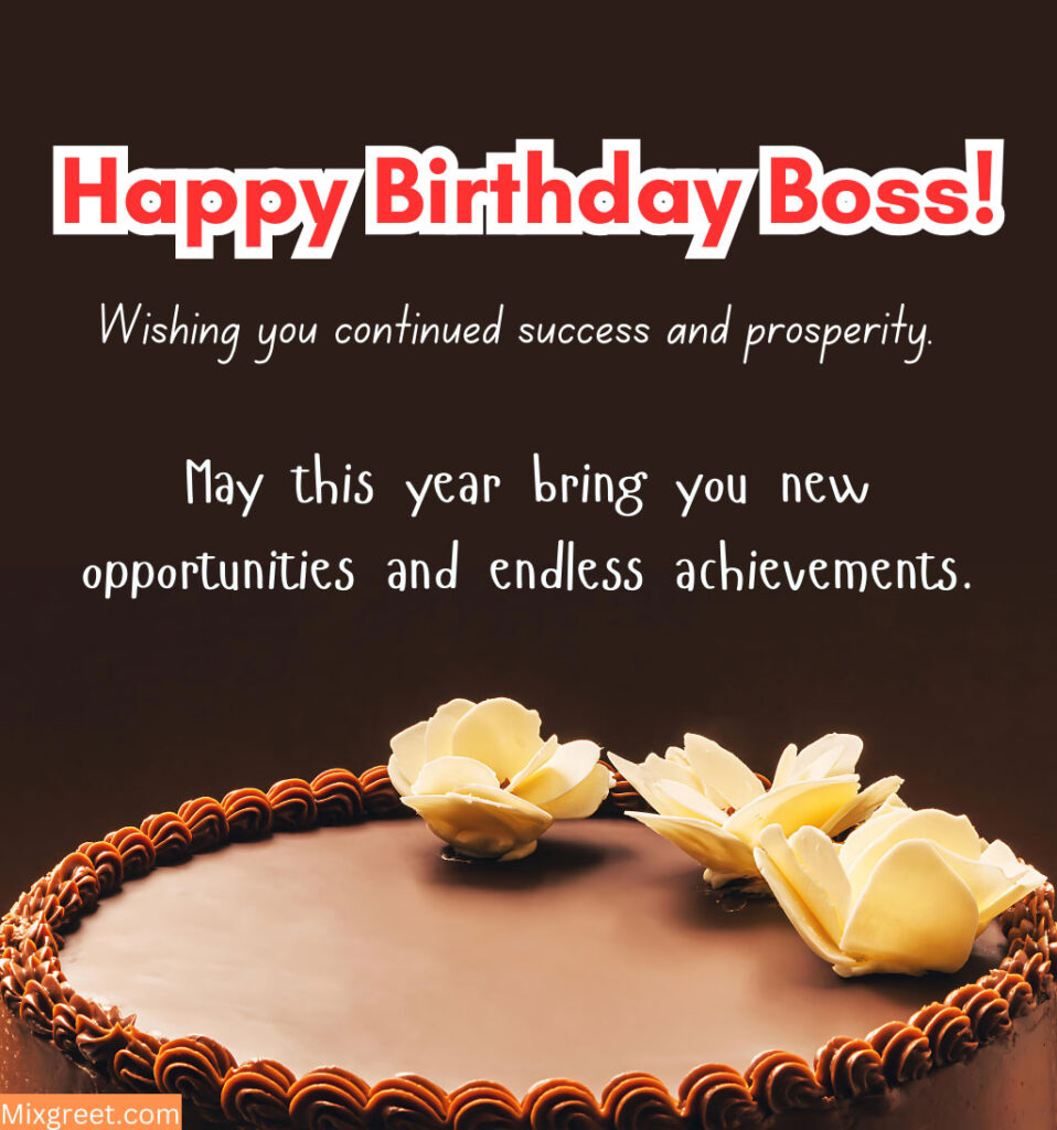 Happy Birthday Wishes for Boss with Cake