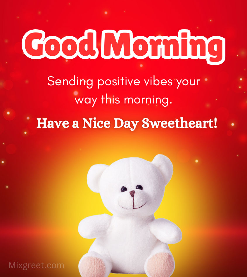 Good Morning Images with Cute Teddy Bear