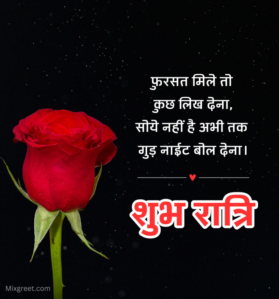 Romantic Shubh Ratri Images with Rose