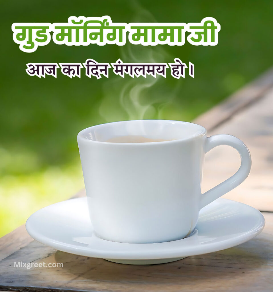 Good Morning Mama Ji Wishes in Hindi with Tea