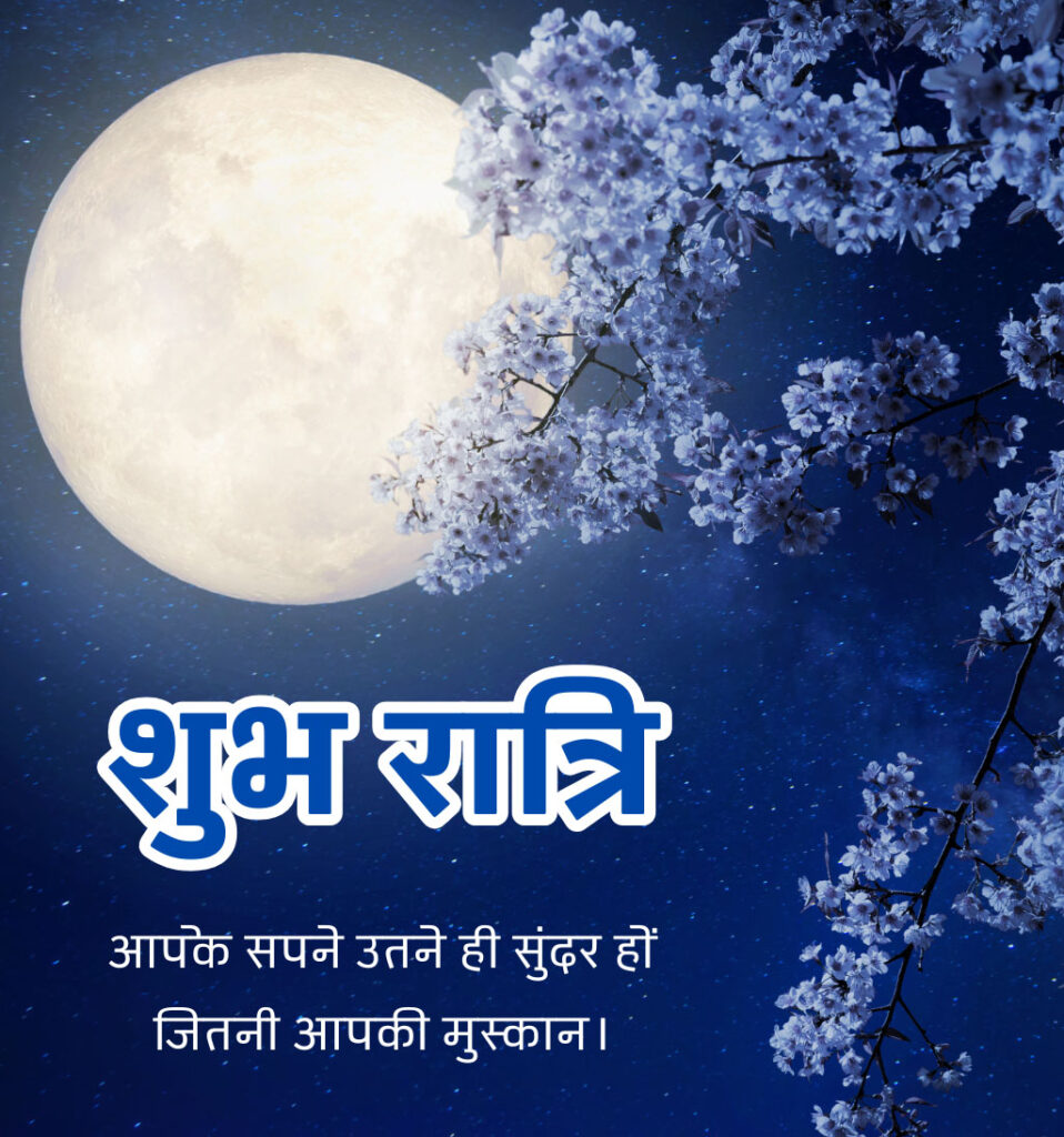 Shubh Ratri Good Night Hindi Images with full moon