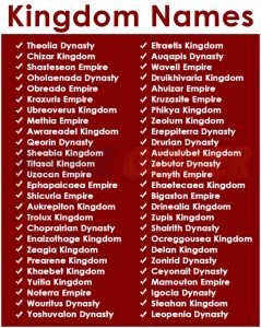 Cool Names for a Kingdom